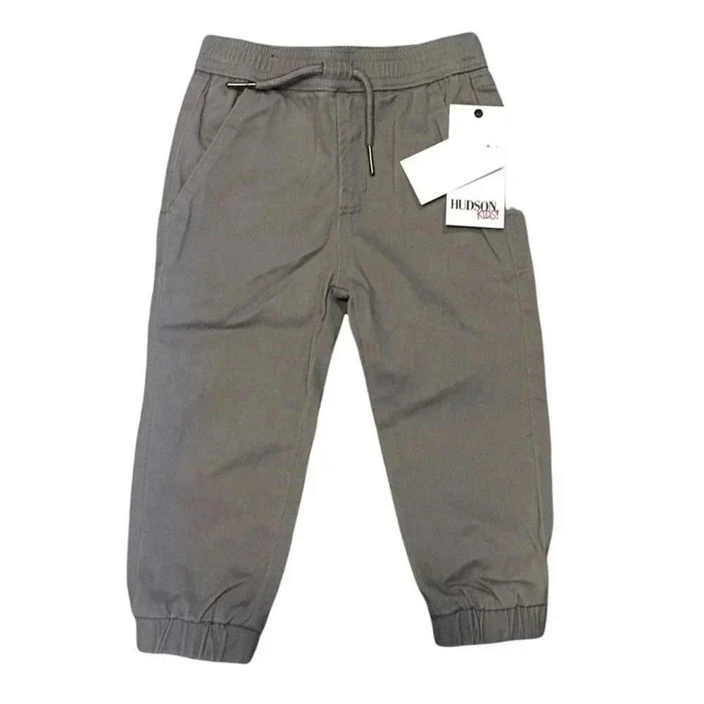 NWT Hudson Boys Gray Casual Drawstring Relax Fit Joggers Size 2T